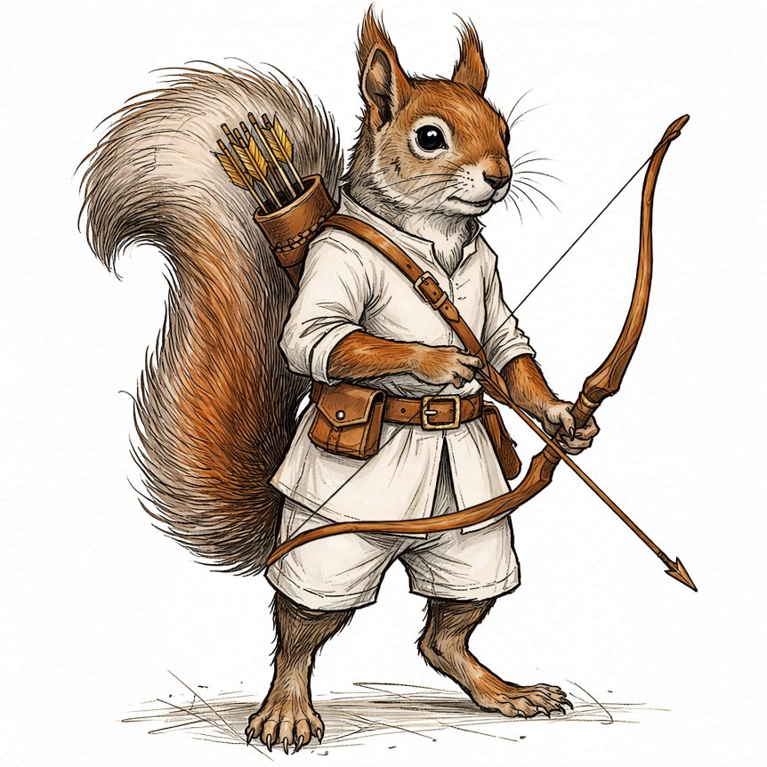 Bikicus the squirrel archer